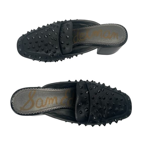 Sam Edelman Women's Studded Embellished Mule Loafer Heels size 7 Goth Black - Picture 3 of 10